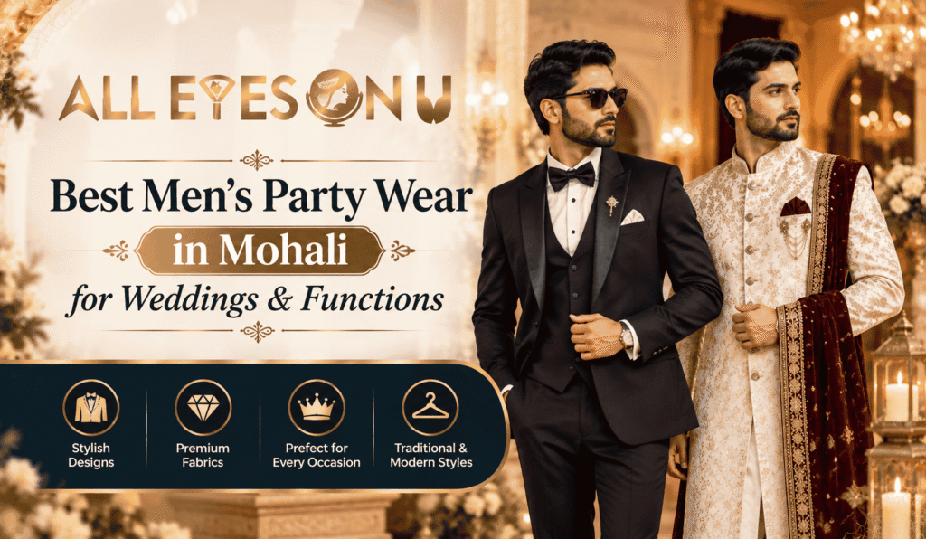 Best Men’s Party Wear in Mohali for Weddings & Functions